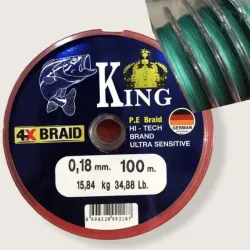 King 0.13mm 4x 100 M makara misina King 0.13mm 4x 100 M makara misina
